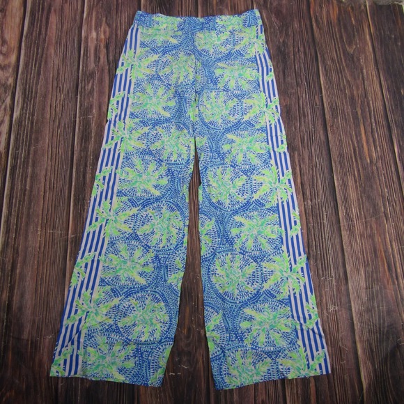Lilly Pulitzer Other - Lilly Pulitzer Pants Womens XS Blue Bal Harbour Palazzo Tropic Like Its Hot